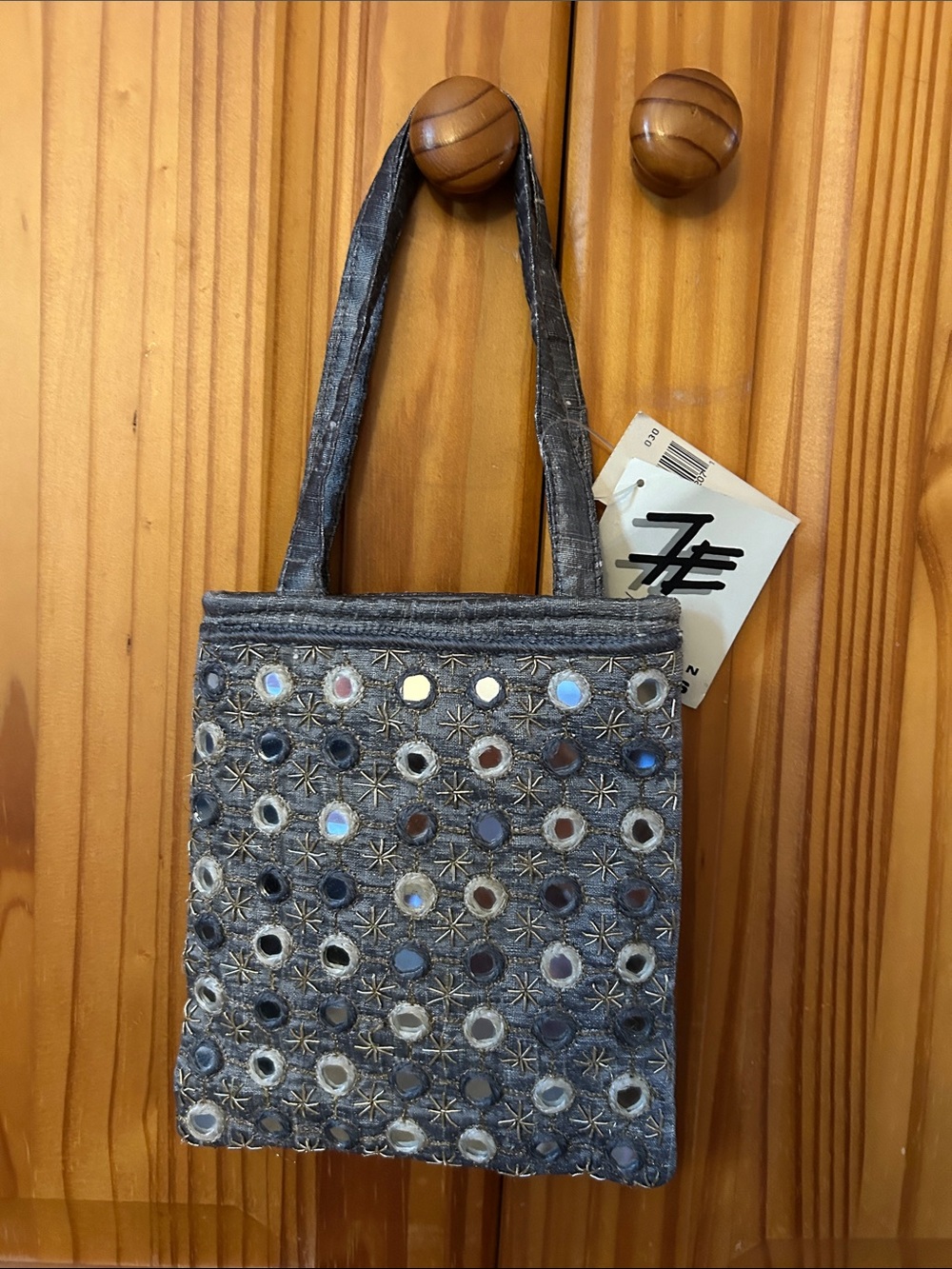 Express Metallic Gray Mirror-Accent Bag